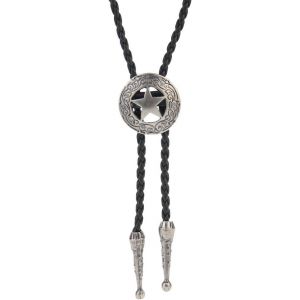 Trahoo-Bolo Tie - Pendentif Fait À La Main En Forme D'étoile De Cowboy Style Western Noir Vintage Turquoise Pour Homme Et Femme - Neuf