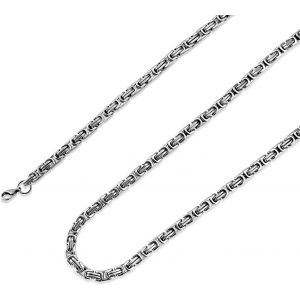 Kal-Acier Inoxydable Chaine Collier Pour Les Homme, Cha&icirc;ne Byzantine Homme Collier En Acier Inoxydable, Largeur 4/5/6/7/8 Mm, Longueur 51-71cm - Neuf