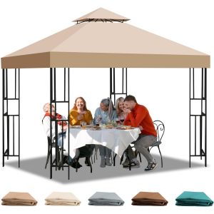 Ulteronixshop-Toile De Toit De Rechange Pour Gazebo 3x3 M, Pavillon Tonnelle Housse De Remplacement Imperm&eacute;able Avec Ventilation, Couverture Amovible Pour Jardin, Camping, Plage Et Protection Solaire - Neuf