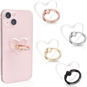 Mdy-Lot De 4 Anneaux De Support Transparents Pour Téléphone Portable, Rotation À 360 Degrés, Pour La Plupart Des Smartphones, Tablettes - Neuf