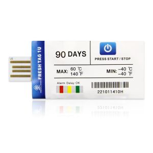 Enregistreur de température, -40¿ 60¿ Enregistreur de température USB à usage unique avec rapport PDF CSV, 30000 lectures haute précision 60 jours 2packs, Fresh Tag 1U - Neuf
