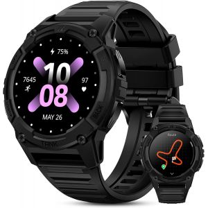 S2 Montre Connectée Homme Femme Gps, 1.32"" Écran Toujours Activé Amoled 5atm Étanche Boussole Baromètre Appel, Smartwatch 170+ Modes Sport Suivi Du Sommeil Fréquence Cardiaque (Noir)[Z1089] - Neuf