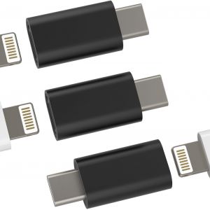 Adaptateur Lightning Vers Usb C(Lot De 3) Type Charger Adapter Iphone Jack Femelle Usbc Mâle Prise Chargeur Convertisseur Pour Apple Iphone15 Pro Max Plus Ipad Air, Mini Cable Compatible Pour Samsung - Neuf