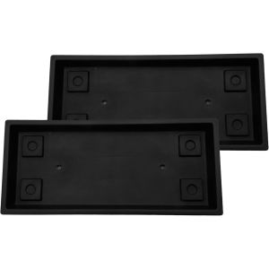 Nouvelhorizonstore-Lot De 2 Soucoupes Rectangulaires, Noires, 60 Cm - Neuf