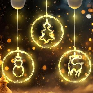 Jgd-Lot De 3 Guirlandes Lumineuses De No&euml;l Pour Fen&ecirc;tre Avec Minuterie - &Eacute;clairage De No&euml;l - Guirlande Lumineuse &Agrave; Piles - Avec Ventouses - Pour No&euml;l, Balcon, F&ecirc;te, D&eacute;coration Int&eacute;rieure (Chaud) - Neuf