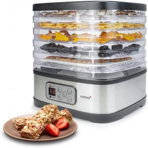 lbgwp60-57011Déshydrateur Automatique Avec Forme De Barre De Céréales | 5 Niveaux | Sèche Les Fruits, La Viande, Le Poisson, Les Herbes | Minuterie 8 À 72 Heures | Moule En Silicone Pour Barres De - Neuf