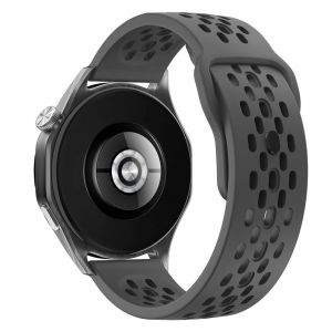 Typi-22mm 20mm Silicone Strap For Huawei Watch Gt4 Gt2 Gt3 Se Pro Watch4 46mm/Gt Runner/Ultimate Sports Breathable Bracelet Watchband|Space Gray|20mm Watch Strap - Neuf