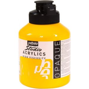 Acrylique Fine Studio Acrylics - Peinture Acrylique Jaune - Jaune Cadmium Moyen Imitation - 500 Ml - Neuf