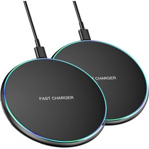 Ayu-Chargeur Sans Fil Rapide, Carte De Charge Sans Fil Compatible Avec Iphone 16/15/14/13pro Max/Se/Xr Airpods; Max 15w Charge Rapide Samsung Galaxys24/S23/S22/S21/Note/Pixel,Lg (Double(Noir)) - Neuf
