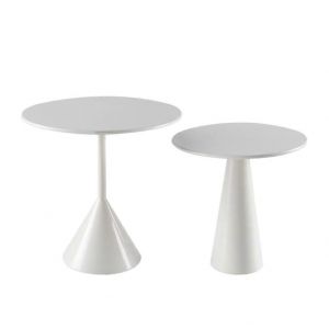 2PCS 1/6 échelle miniature maison de poupée table à thé pour maison de poupée blanc - Neuf