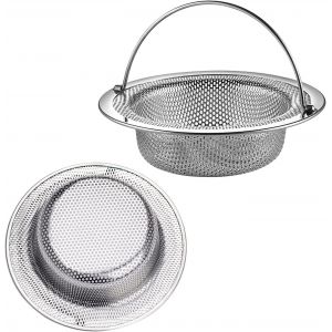 Évier de cuisine Passoire, Pack de 2, avec Poignée en Acier Inoxydable Évier de Cuisine Passoire d'Évier de Cuisine de Bouchon de Grille, de Cuisine, de salle de Bain Anti-obstruction de l'Évier - Neuf