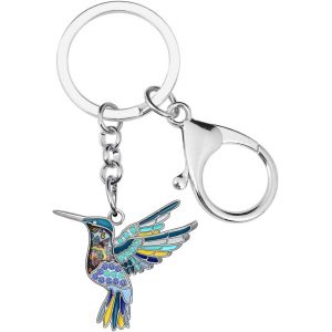 Kal-Porte-Cl&eacute;s Colibri Volant En Alliage De Zinc &Eacute;maill&eacute; Strass Oiseaux Bijoux Cadeaux Pour Femmes Filles Porte-Monnaie Clef - Neuf
