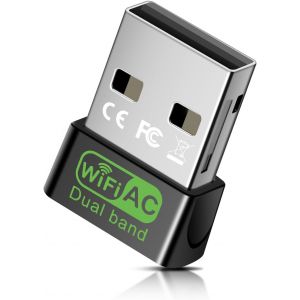 Loc-Clé Usb Wi-Fi Ac600 Avec Pilote Intégré,Double Bande 5 Ghz/2,4 Ghz,Adaptateur Usb Wifi Pour Pc/Bureau/Ordinateur Portable - Neuf