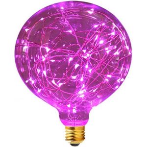 Sjzg-E27 3w Globe Edison Étoilé Lampe G95 Ac85-265v Ampoule Led Vintage Lumières Pour Home Festival Decoration (Violet) - Neuf