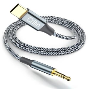 KALANKA-C&acirc;ble USB C vers jack auxiliaire audio 3,5 mm, adaptateur de type C vers casque st&eacute;r&eacute;o m&acirc;le de 3,5 mm, c&acirc;ble TRS auxiliaire tress&eacute; mini jack st&eacute;r&eacute;o m&acirc;le vers m&acirc;le, pour Samsung Galaxy S21/iPa - Neuf