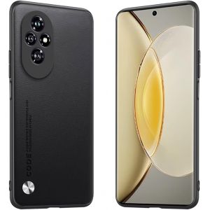 Kal-Étui Adapté À Honor 200 5g (6.7""), Housse Coque En Cuir Métallique De La Série Code - Noir - Neuf