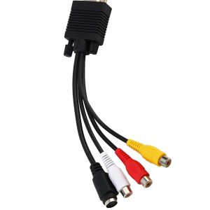 Câble Convertisseur PC,Connecteur Adaptateur TV VGA vers SVideo AV,Conception Compacte pour un Transport Facile,Idéal pour les Voyageurs et les Utilisateurs en Déplacement - Neuf
