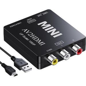 Convertisseur Av Vers Hdmi, Adaptateur Av Vers Hdmi, 1080p Convertisseur Audio Vidéo Composite Cvbs Analog Prenant En Charge Pour Ps2/Ps3/Stb/Xbox Vhs/Vcr/Blu-Ray Lecteurs Dvd - Neuf