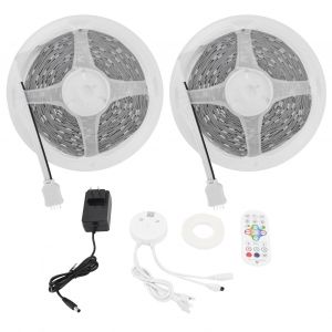 HJLIAN Bande lumineuse LED RVB 15 m (49,2 pi) avec telecommande et controle par application Bluetooth, compatible avec la musique, tension americaine 100-240 V - Neuf