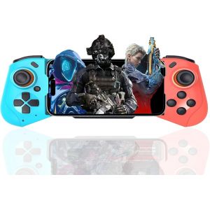 Wireless Game Controller For Iphone,Mfi Mobile Bluetooth Gamepad Joystick For Ios/Android,Compatible With Iphone 14,13,12,Samsung Galaxy,Nokia,Oppo,Google,Direct Play (Blue + Red) - Neuf