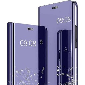 KAL-Housse &Eacute;tui Pour Honor 200 Coque, Mirror Case Anti-Rayures Anti-Choc Housse De Protection Clear View Cover, &Eacute;tui Cover Pour Honor 200.(Mauve) - Neuf