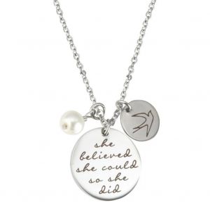 25 Mm Perle Artificielle Lettrage Cha&icirc;ne Pendentif Acier Collier Bijoux - Neuf