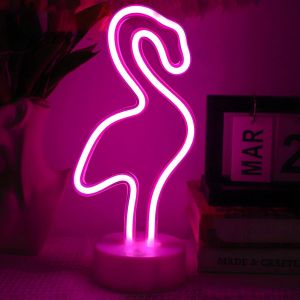 Eryi-Neon Flamant, Néon, Enseigne Lumineuse, Neon Led Mural, Cloud Led, Neon Gaming, Lampe Neon, Enseignes Lumineuses, Led Murale Neon, Neon Bar (Alimenté Par Usb Et Par Batterie) - Neuf