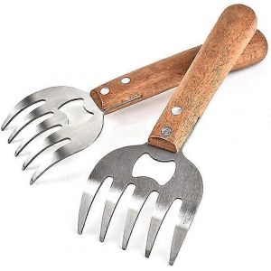 Griffes de viande, d&eacute;chiqueteur de viande de porc effiloch&eacute; pour barbecue, 2 pi&egrave;ces, griffes d'ours, manipulateur de viande en acier inoxydable, fourchettes de d&eacute;chiquetage de viande de porc effiloch&eacute; et de griffes de viande - Neuf