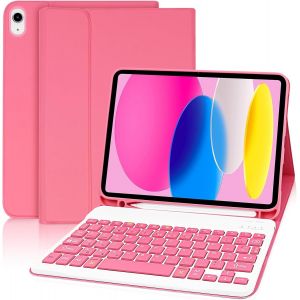 Coque Clavier Pour Ipad A16 11ème Génération 11"" 2025/Ipad 10ème Génération 10.9"" 2022,Azerty Français, Housse Clavier Bluetooth Magnétique Détachable Pour Ipad 10/11 Ème,Rose[Z1041] - Neuf
