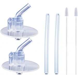 Mevronisshop-Lot De 2 Pailles De Rechange Pour Bouteilles D'eau - Tuyaux En Silicone, Brosses Et Accessoires Pour Biberons - Extensions Incluses - Neuf