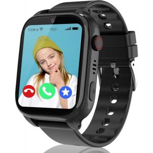 Ip68 Montre Connect&eacute;e Enfant 4G, Smartwatch Enfant Gps Et Appel, Sos, Chat Vid&eacute;o/Vocal, Alarme, Sommeil, Mode Classe, 7 Jeux, Calendrier,Calculatrice, Montre Gps Enfants Cadeau D'Anniversaire De No&euml; - Neuf