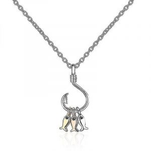 Dames Poisson Pendentif Collier Bijoux Créatifs Mignon Trois Poisson Mode Fête De Mariage Fête Nouvelle Collection - Neuf