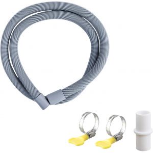 Tuyau Lave-Linge Tuyau de Vidange Universel Tuyau d'Évacuation d'Eau Tuyau Vidange Machine a Laver avec Raccord Tuyau Vidange et 2 Clips Tuyau pour Laveuse (2m) - Neuf