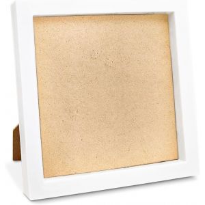 Cadre A4 7 Pouces - Petit Cadre en Bois Rond/Carr&eacute; - Blanc - Avec Support pour Travaux D&eacute;coratifs - Photos et Posters - Neuf