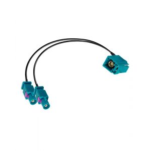 Fakra Z Femelle vers Double Fakra Z M&acirc;le &agrave; Angle Droit 90 Degr&eacute;s C&acirc;ble Adaptateur RG174 30CM/11.8IN pour Autoradio DAB Syst&egrave;me de Navigation GPS - Neuf