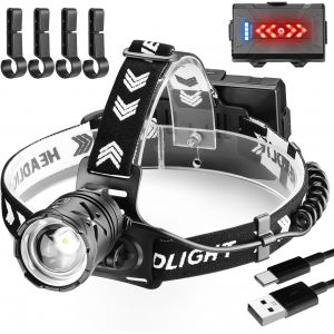 Lampe Frontale Rechargeable 30w, Lampe Frontale Led 4 Modes, Lumi&egrave;re Led T&ecirc;te 15000 Lumens &Eacute;tanche, Lumi&egrave;re T&ecirc;te Led Rechargeable Power Bank Mise Au Point R&eacute;glable Avec Batterie - Neuf