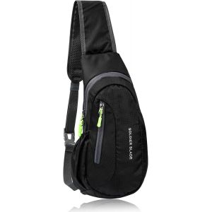 Acdsgd-Sac De Poitrine Homme Sacoche Homme Bandouliere Sac De Sport Poitrine Femme L&eacute;ger &Eacute;tanche Sling Petit Sac &Agrave; Dos Pour Unisexe Pour Randonn&eacute;e Cyclisme Camping Voyager En Plein Air - Noir - Neuf