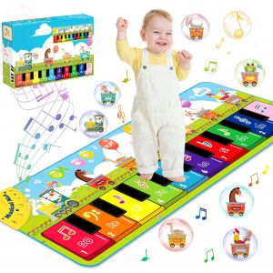 Eryi-Tapis Piano Bebe Avec 7 Animaux, Tapis De Danse Musical Clavier Jouets Bébés 1-5 Ans, Tapis De Danse Pour Enfants, Cadeaux D'anniversaire, De Noël, Jouets Musicaux Pour Bébés Garçons Filles - Neuf