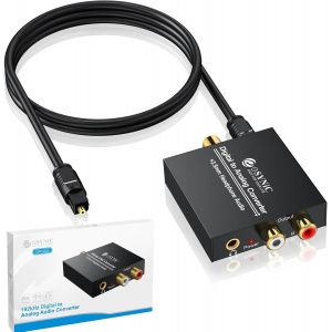 Convertisseur adaptateur audio numérique DAC vers analogique RCA L/R 3,5 mm Sortie casque stéréo avec câble optique pour PS3 Xbox 360 HDTV DVD Sky HD Apple TV - Neuf