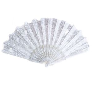 Promotion ! &Eacute;ventail Cr&eacute;ateur 'carmen' Blanc Argent&eacute; (Fleurs) - 23 Cm - Neuf