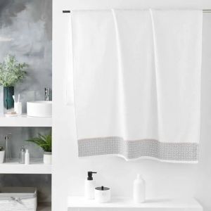 Serviette De Toilette 90 X 150 Cm Art-Chic Beline Blanc - Neuf