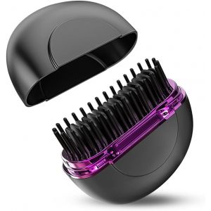 Kal-Brosse Lissante Pour Cheveux, Mini Lisseur Cheveux Brosse Rapide Des Années 30, 3 Températures Réglables,Lisseur Barbe Homme Portable Lisseur Chauffant Peigne À Cheveux Pour Coiffure Et Barbe - Neuf