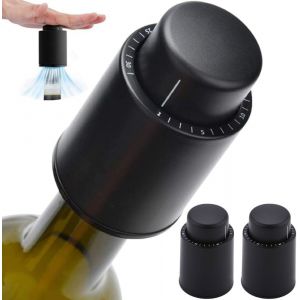 Checarzhn--No1-2 Pièces Silicone Bouchon Champagne,Bouchon De Vin Sous Vide Réutilisable,Bouchons À Champagne Avec Marqueur De Date,Gardez Le Vin Frais Cadeau Spécial,Pour Les Amateurs De Vin - Neuf