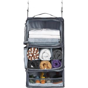 &Eacute;tag&egrave;res Suspendues Sac De Rangement De Voyage Cube De Compression Pour Val Pliable Avec Couche D'Extension Grande Capacit&eacute; Gris Xl - Neuf