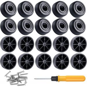 20 Pi&egrave;ces Pieds de Meubles Ronds en Plastique Noir avec Vis &Oslash; 32 x H 1.5 mm Fauteuil &agrave; Visser Plastique Patins pour Tables Armoire Canap&eacute; Chaise Meubles en Bois - Neuf