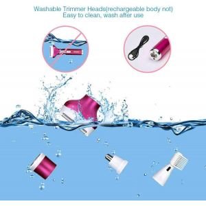 4-En-1 &Eacute;lectro Rasoir Dames, Intimrasierer F&uuml;r Frauen &Eacute;pilateur-Set &Eacute;pilateur Sans Douleur Avec 4 T&ecirc;tes Amovibles Pour Tondeuses De Bikini, Tondeuses De Poils Nasales, Shaper De Sourcils - Neuf