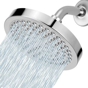 Lkjkj-Pommeau De Douche Haute Pression, 15cm Pomme De Douche Fixe, Finition Chromée De Luxe, Angle Réglable, Installation En 1 Minute Sans Aucun Outil Requis, Rond - Neuf