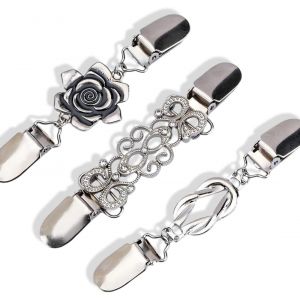 Kjdal-3 Pièces Pince À Robe Sangle Arrière,Pinces À Châle Pour Vêtements,Rétro Pince À Pull Fermoir De Chemise Pour Vêtements Pour Femmes Attaches De Col De Cardigan Pour Femmes - Neuf