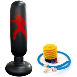 Sac De Frappe Gonflable Debout 160 Cm Noir + Pompe - Neuf