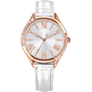 Montre Femme Or Rose Gros Cadran Avec Diamant Cristal Blanc Cuir &Agrave; La Mode - Neuf